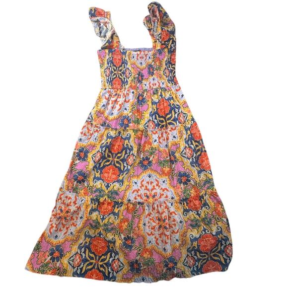 Vince Camuto Dresses & Skirts - Vince Camuto Dress Floral Smocked Tiered Ruffle Maxi Multicolor S